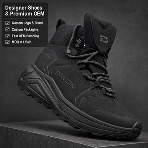 Chaussures de luxe de créateur pour hommes et femmes, haute qualité, entièrement noires, tactiques, pour la marche, la randonnée en extérieur, montantes, nouvelles. - Product Image 1