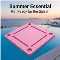 Table de Mahjong Flottante en EVA pour Piscine, Étanche, Portable, Pliable, avec Porte-Gobelets, pour Fêtes Estivales en Extérieur