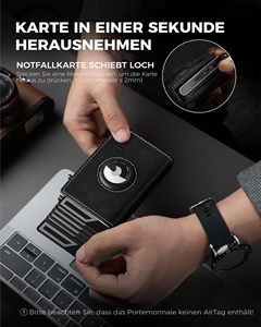 Thumbs-up phong cách kinh doanh 10 + chủ sở hữu thẻ da đồng xu ngăn thẻ tín dụng người đàn ông của RFID bảo vệ thông minh Thẻ không khí Ví - Product Image 4