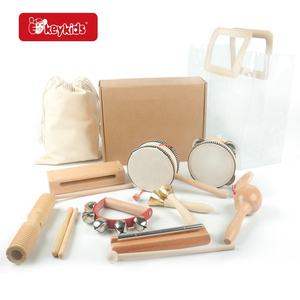 8 pièces d'instruments de <span class=keywords><strong>musique</strong></span> en bois, ensemble de tambours pour enfants, jouets musicaux pour bébés, <span class=keywords><strong>kit</strong></span> avec sac de rangement W07A248 - Product Image 2