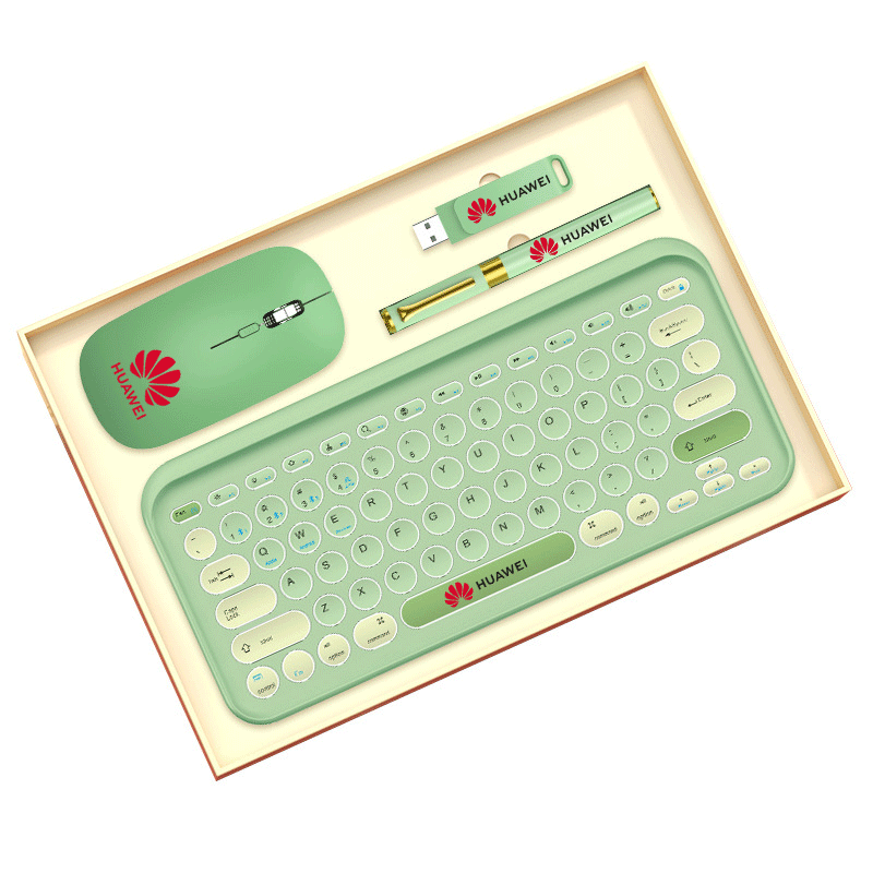 Clavier vert S5, souris, stylo, coffret cadeau, sac cadeau