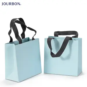 Jourbon colorato personalizzato a buon mercato logo stampato regalo sacchetto dei monili del sacchetto di carta con manici