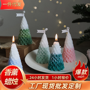 Bougie parfumée en forme de nid d'abeille pour Noël, rose et verte, en spirale, faite à la main, ensemble cadeau original - Product Image 5