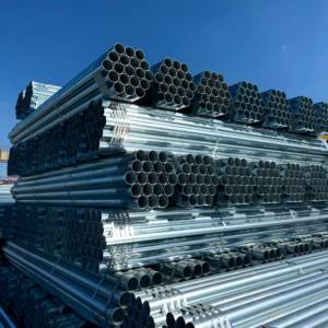 أنابيب دائرية مغموسة بالحرارة من المصنع الأصلي 10 # , 20 # , 45 # أنابيب فولاذية مستديرة مجلفنة، 16Mn، A53(A,B)، Q235 - Product Image 1