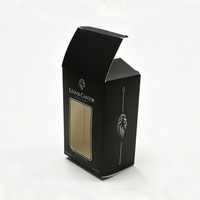 Boîte d'emballage personnalisée pour flacon de parfum noir avec fenêtre en PVC