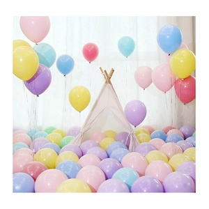 Ballons en latex de 12 pouces, couleurs macaron, décoration de fête d'anniversaire, couleurs pastel, jaune, bleu, violet, rose, vert - Product Image 3