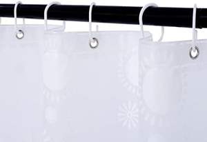 Huangang ม่านอาบน้ำ PEVA ขนาด70X72นิ้วขอบกันแดดแนวตั้งกันน้ำตกแต่งห้องน้ำไวนิลชั้นวางของในห้องน้ำ - Product Image 2