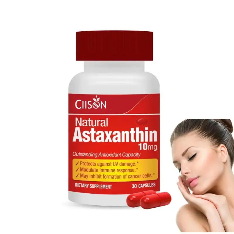 Atacado Astaxantina Cápsulas para Clarear A Pele Anti-envelhecimento Metabolismo Cérebro e Saúde do Coração