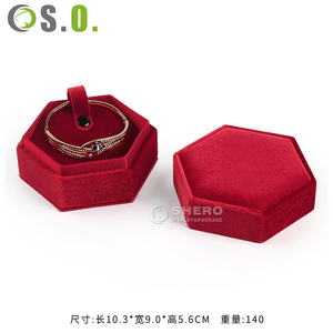 High Quality Hexagonal Flannel Ring Gift Box With Plush Inner Lining For Fine Gem Jewelry Wholesale Custom Logo And Multi Color - Product Image 6