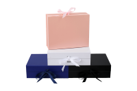 Nuova fabbrica all'ingrosso LOGO personalizzato di lusso pieghevole carta magnetica scatola di imballaggio regalo in cartone con Ribborn
