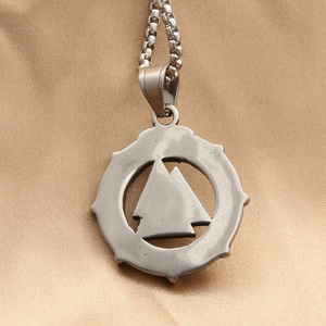 Geometric <b>Titanium</b> Steel Pendant With Triangular Design For Men Everyday Wear - Product Image 2