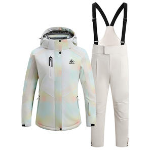 재고 여성 스키 의류 세트 방풍 재킷과 겨울 착용 스노우 스포츠 및 스노우 보드 바지 - Product Image 6