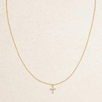 Collier croix diamant en or 14 carats Bijoux chrétiens Collier tendance Collier en argent sterling S925 plaqué non terni Collier pendentif