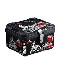 Boîte à bagages pour moto de 58 litres, coffre de grande capacité pour voitures électriques, boîte de rangement, coffre pour livreurs