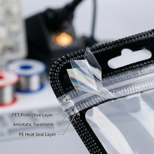 Pochette d'emballage transparente en plastique pour bijoux et accessoires à ongles, avec fermeture Zip Lock, cadre noir et trou <span class=keywords><strong>de</strong></span> suspension Euro Butterfly - Product Image 3