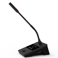 Système de microphone sans fil numérique haut de gamme OEM avec micro col de cygne pour chaise/delegat, écran 2 pouces, fonction de vote pour système de conférence UHF