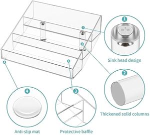 Venta al por mayor de acrílico transparente 4 Tier Stand Perfume hogar estante de exhibición transparente para exhibir solamente - Product Image 1