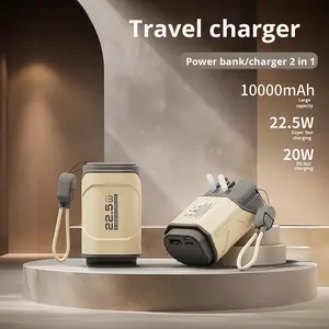 <span class=keywords><strong>Banco</strong></span> de Energía de Alta Capacidad de 10000 mAh con Carga Rápida, Batería Portátil de Viaje con Salida Tipo-C de 15 W, Enchufe de Pared de CA para Reino Unido y Cable - Product Image 4