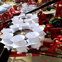 Transplanteuse automatique de semis de tomates, choux et oignons à 4 rangs, montée sur tracteur de 40 à 80 CV