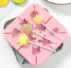 Moldes antiadherentes de silicona con forma de dibujos animados de 8 cavidades, molde para hacer gelatina gomosa para galletas de Chocolate y caramelo <span class=keywords><strong>casero</strong></span> con ventosa S - Product Image 2