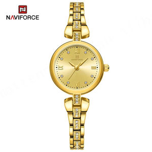 NAVIFORCE 5034 GG 2024 Luxury Watch for Women Quartz Stainless Steel with Diamond Elegant Wristwatch Bracelet Ladies <b>Clock</b> Reloj - Product Image 1