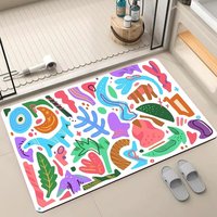 Tapis de salle de bain antidérapant, résistant aux taches, écologique, adapté aux animaux domestiques, rembourré, fabriqué à la machine, en PVC