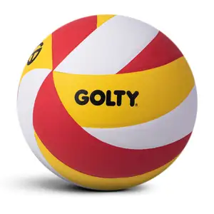 Wholesale Official PU Leather Size 5 Soft Touch Laminated Blue And Yellow Volleyball BALL