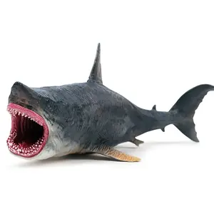Tiburón de juguete de plástico realista para niños, juguete de simulación de animales marinos, megalodon, gran oferta