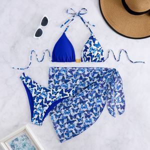Ensemble deux pièces OUTPACE pour femme, maillot de bain taille haute en tissu pailleté brillant, soutien-gorge push-up, bikini à nouer sur les côtés, maillot de bain haute visibilité - Product Image 5