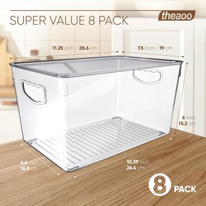Clear Kitchen Pantry Storage <b>Containers</b> Airtight Fridge Food <b>Containers</b> with Lids Handles PET Plastic Eco-Friendly - Product Image 3