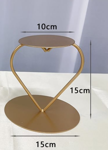 Separatore per Torte Rotondo in Metallo Dorato Ecologico, Espositore Mr&Mrs, Centrotavola per Matrimoni e Anniversari - Product Image 4