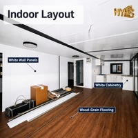 Casa Contenedor Moderna Expandible de Doble Ala de 30 Pies, Casa Pequeña Móvil con Panel Sándwich Aislado con Acabado de Madera para Hotel, Villa, Jardín u Oficina