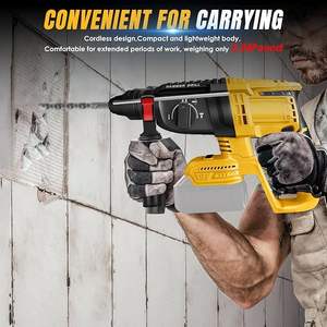 Taladro Percutor Rotatorio Inalámbrico para Batería de 12V, Sin Escobillas, <span class=keywords><strong>SDS</strong></span> <span class=keywords><strong>Plus</strong></span>, 4 Modos, 3600 BPM, 41.6ft-lb de Torque, 2.7J de Energía de Impacto - Product Image 5