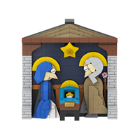 Imagen del Nacimiento de Jesús, Calcetines Creativos, Kits de Ladrillos MOC, Contenedor, Ladrillos DIY, Bloques de Construcción, Juguetes para Niños MOC1715