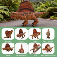 Dinosaure animatronique réaliste personnalisé, télécommandé, marchant et sautant, robot Dimetrodon, animal de compagnie robotique pour usage en centre commercial intérieur