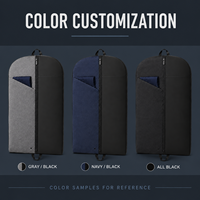 Sacs de transport pliables personnalisés avec logo imprimé, à soufflets, anti-poussière et anti-humidité, pour costumes et vêtements, avec poche zippée