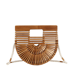 Nuevo Bolso de Mano de Bambú con Cuentas para Mujer, con Cierre Abierto y Forro de Poliéster - Product Image 5