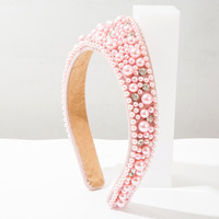 Headband Heming FG725 Model Baru Impor Gaya Vintage Eropa Amerika Dihiasi Berlian Mutiara dengan Pinggiran Lebar