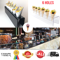 Support de cornet de crème glacée en acrylique, présentoir de gâteaux, bonbons, Sushi, mariage, Buffet, plateau à 6 trous