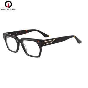 最新ファッション ユース メンズ オプティカルグラス 厚いメガネ クラシックなアセテートフレーム プリント 軽量で丈夫な日常使い - Product Image 2
