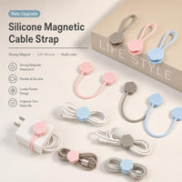 Attache-câble magnétique en silicone réutilisable, organisateur de câbles, aimant puissant, forme de fleur, gestion des câbles pour écouteurs, chargeur USB, fil