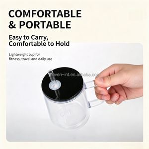 Tazza Globo <span class=keywords><strong>di</strong></span> Neve in Plastica da 17oz con Manico, Bicchiere Acrilico a Doppia Parete con Foro Pre-Forato per Glitter Fai-da-Te - Product Image 3