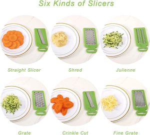 เครื่องหั่นผักอเนกประสงค์ Smile Mom B837 แบบใช้มือ ทำจากพลาสติก พร้อมที่ขูดมันฝรั่ง ที่ขูดแครอท ใบมีดสแตนเลส 18/0 - Product Image 5