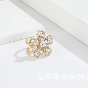 Hebilla de aleación de oro con forma de flor y pedrería para accesorios de prendas de vestir, otoño 2023, origen Jinhua - Product Image 1