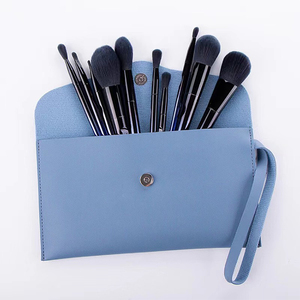 Juego de 10 <span class=keywords><strong>Brochas</strong></span> de <span class=keywords><strong>Maquillaje</strong></span> Profesionales, Diseño Elfo Azul Encantador, Brocha de Pelo Sintético para Rostro y Corrector - Product Image 4