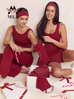 Ensemble de yoga sans couture tendance 2026 rouge bordeaux à pois pour femme : haut court, vêtements de Pilates, leggings et tenue de sport