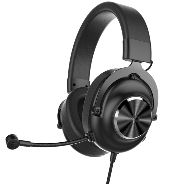 Wired Gaming Headset Over-Ear Gaming Headphones Metal Design Gaming Headset with CD Texture Design