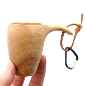 Ensemble de vaisselle en bois de caoutchouc d'extérieur, style nordique, Kuksa, camping, tasse à café en bois, bol à salade, mug - Product Image 5