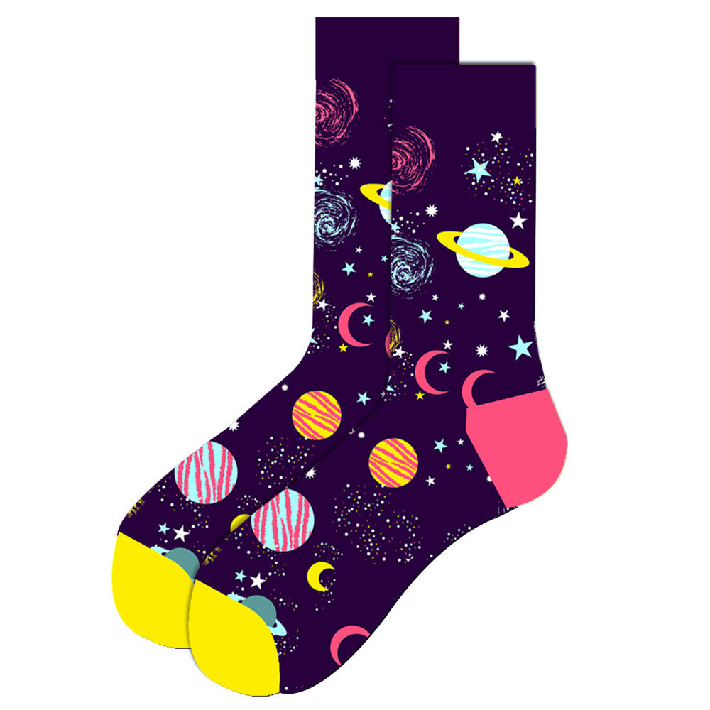 New Style 40 Patterns Funny Happy Fashion Custom Cotton Socks Socks Breathable Sweat Aborsent Comfy