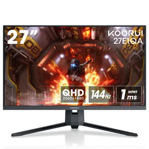 Moniteur de jeu KOORUI 27 pouces 144Hz QHD(2560x1440p) 2K 1ms DCI-P3 adaptatif G-Sync FreeSync Premium Display